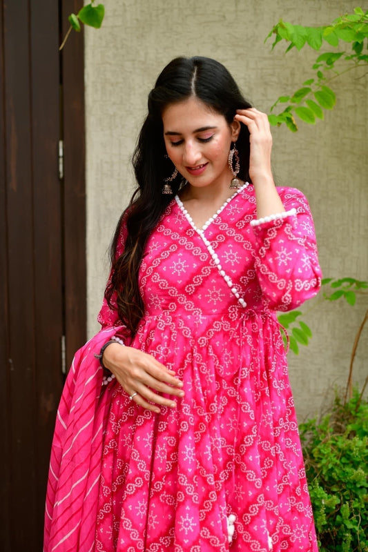 Amara pink pompom suit set