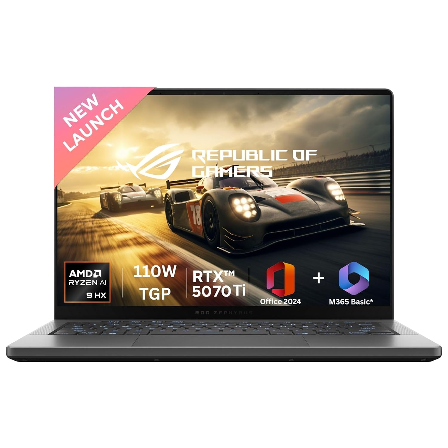 ASUS ROG Zephyrus G14,AMD Ryzen AI 9 HX 370 Gaming Laptop(RTX 5070 Ti -12GB/110W TGP/32GB/2TB/3K OLED/14/120Hz/Windows 11/M365 Basic (1Year)*/Office Home 2024/Eclipse Gray/1.57 Kg) GA403WR-QS123WS (Black)