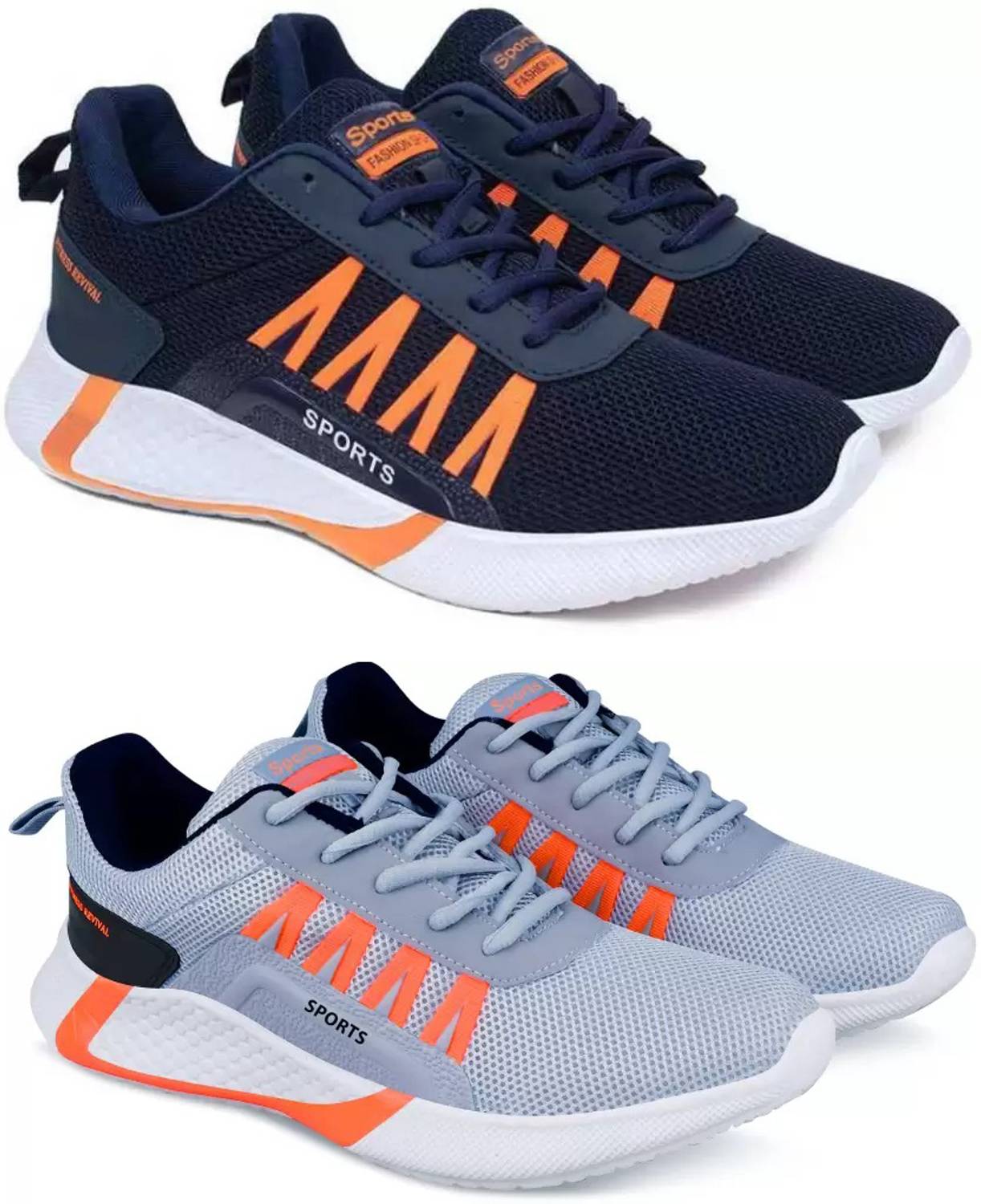 RKM SHOES Rkm Sports Shoes For Men Lightweight Multicolour Shoes For Men (Pack Of 2) Running Shoes For Men