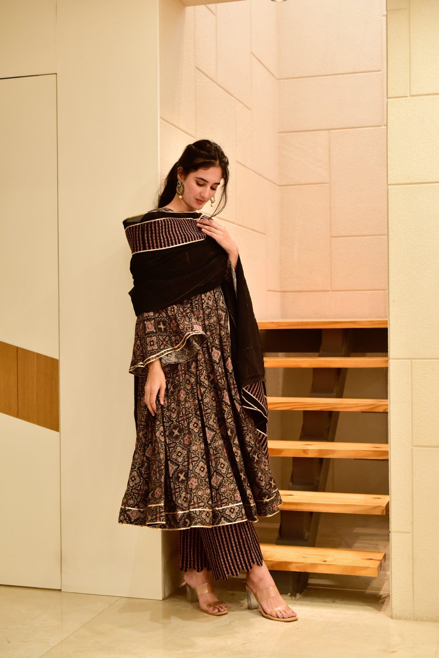 gurleen muslin black suit set