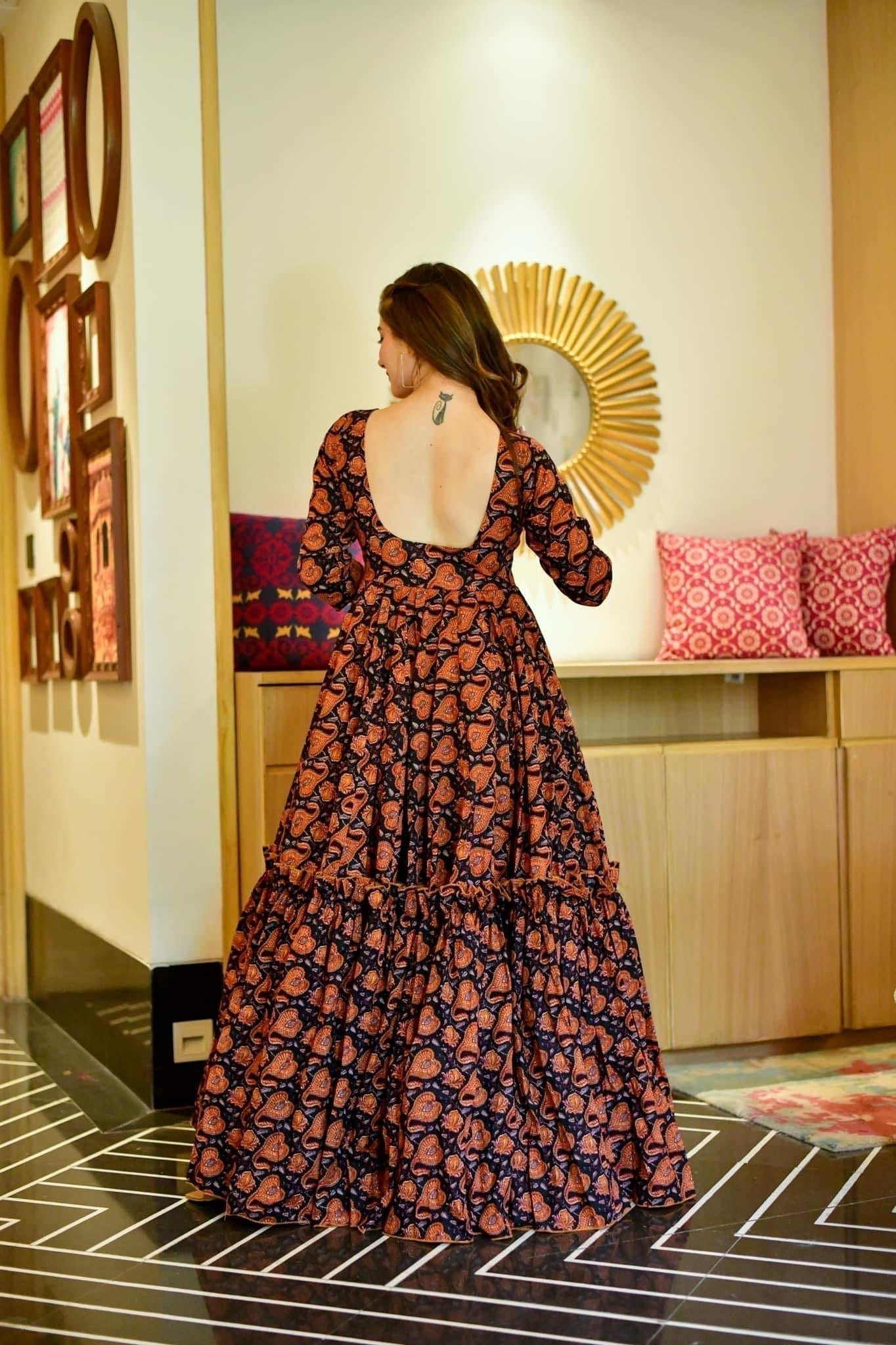 Aurelia black floral dress