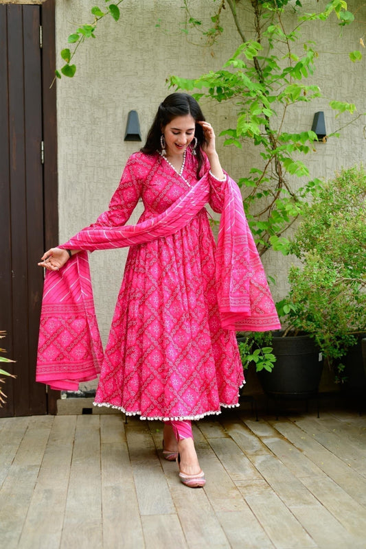 Amara pink pompom suit set