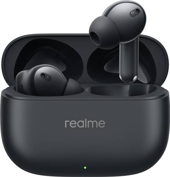 realme Buds T310 with 12.4mm Driver, 46dB ANC, Spatial Audio and upto 40 hours Playback Bluetooth Headset Vibrant Black, True Wireless