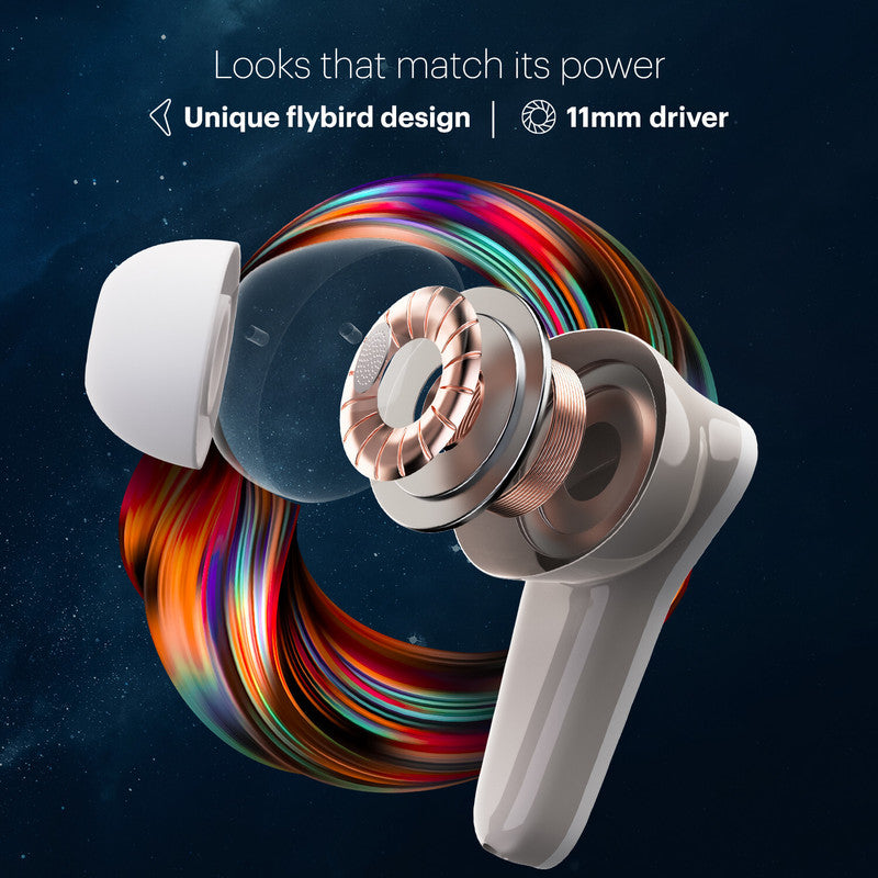 Noise Buds VS102 Plus with 70 Hrs Playtime, Environmental Noise Cancellation, Quad Mic Bluetooth Headset Calm White, True Wireless