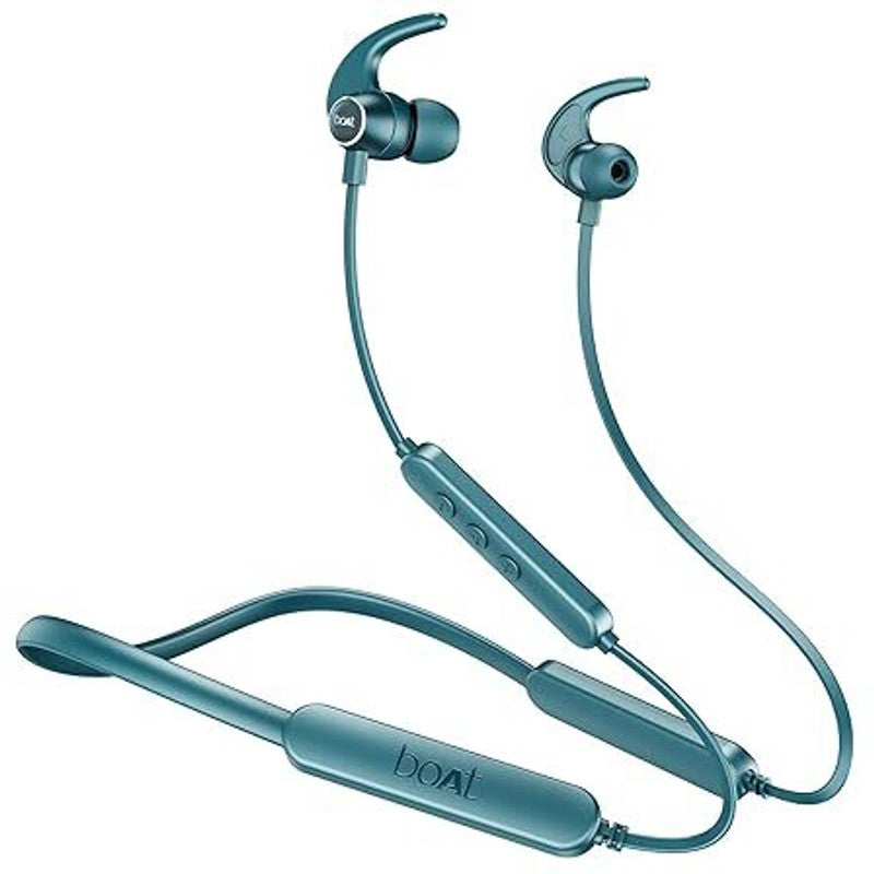 boAt Rockerz 255 Pro+, 60H Battery, ASAP Charge, Stream Ad Free Music via App Support Bluetooth Headset Teal Green, In the Ear