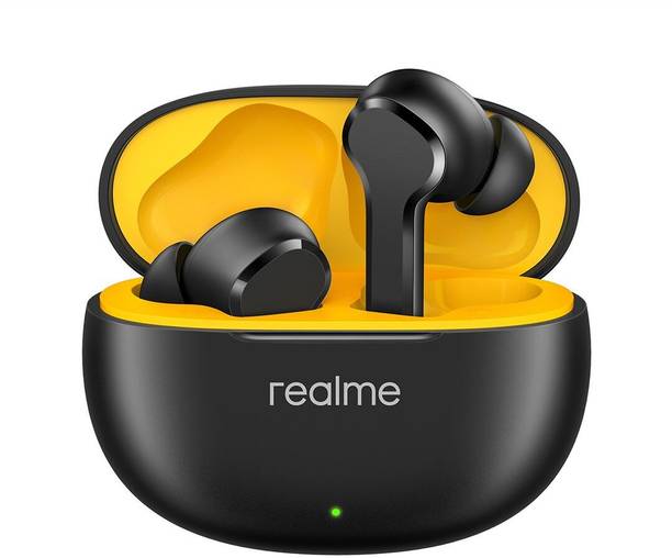 realme Buds T110 (RMA2306) with AI ENC for calls, 38 hours of Playback and Deep Bass Bluetooth Headset Punk Black, True Wireless